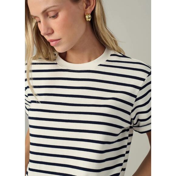 Joe's Jeans The Boxy Tee - Milk Navy Stripe NWT SIZE M L - Picture 4 of 6